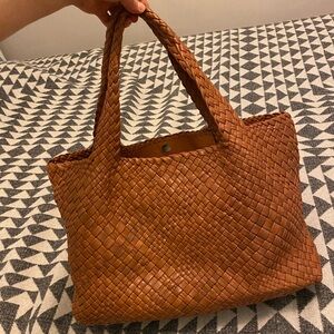 Falor Italian woven leather bag tote -BEAUTIFUL!